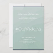 Hashtag modern turquoise blauw waterverf bruiloft kaart (Voorkant)