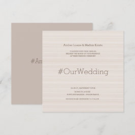 Hashtag moderne elegante ivoor taupe strepen bruil kaart