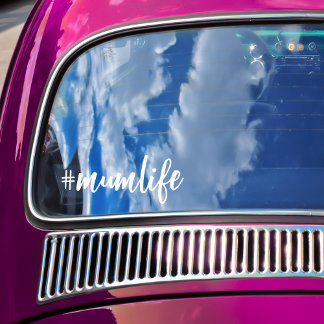 Hashtag #Mumlife Witte Calligrafie Moederschap Aut Raamsticker