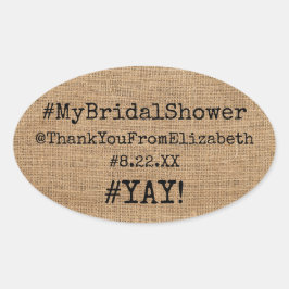 Hashtag #My Vrijgezellenfeest Dank u wel voor de p Ovale Sticker