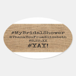 Hashtag #My Vrijgezellenfeest Dank u wel voor de p Ovale Sticker