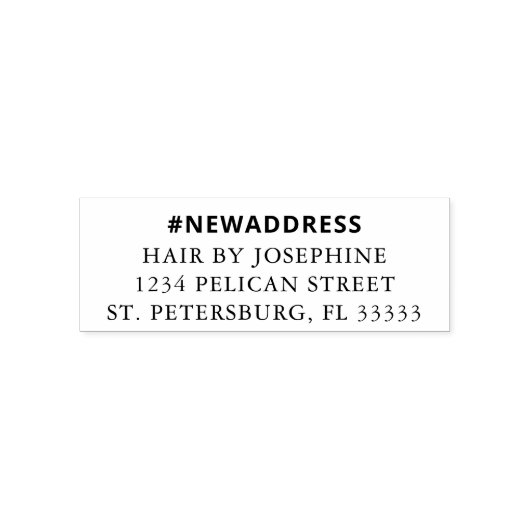 Hashtag Nieuw adres Business Move Zelfinktende Stempel (Design)