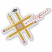 Hashtag-onderzoek eerst | Schrijf een beter levens Sticker (Voorkant)