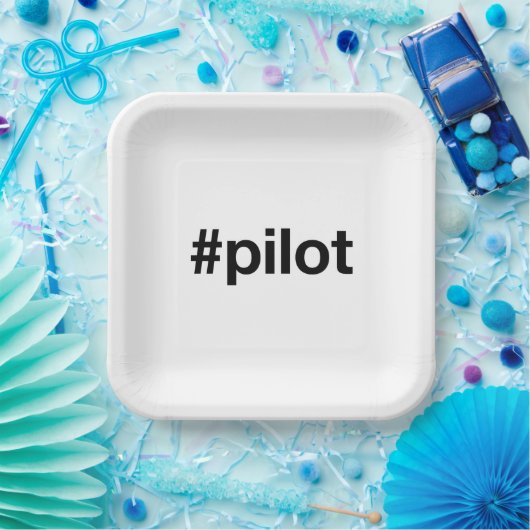 Hashtag PILOT Papieren Bordje (Feest)