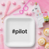 Hashtag PILOT Papieren Bordje (Feest)