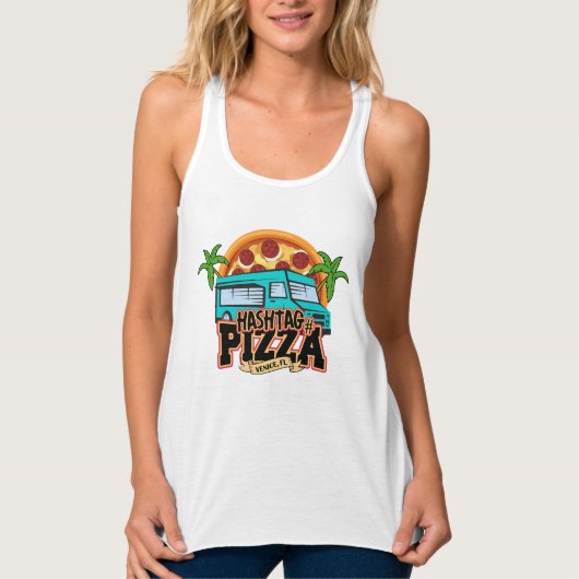 Hashtag Pizza Racerback Tanktop (Voorkant)