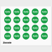 HASHTAG POLY RONDE STICKER (Vel)