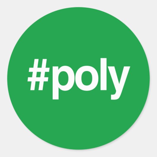 HASHTAG POLY RONDE STICKER (Voorkant)