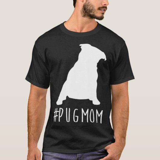 Hashtag Pug Papa pugmoeder T-shirt (Voorkant)