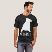 Hashtag Pug Papa pugmoeder T-shirt (Voorkant volledig)