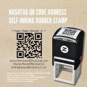 Hashtag QR-code adres zelfinkende rubber stempel