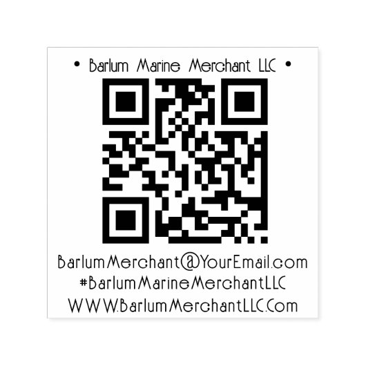 Hashtag QR-code adres zelfinkende rubber stempel (Design)