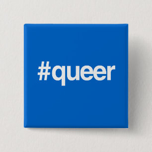 HASHTAG QUEER VIERKANTE BUTTON 5,1 CM