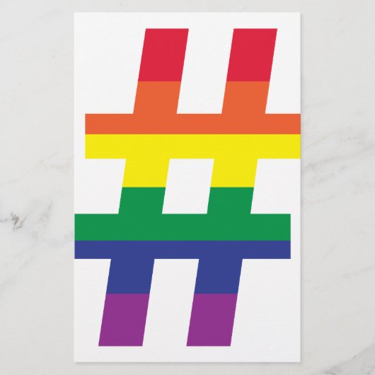 hashtag, regenboogvlag briefpapier (Voorkant)