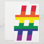 hashtag, regenboogvlag briefpapier (Voorkant / Achterkant)