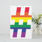 hashtag, regenboogvlag briefpapier (Staand voorkant)