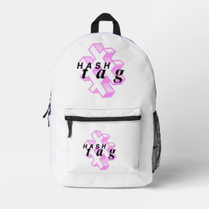 Hashtag-rugzak Trendy minimalistische streetwear Bedrukte Rugzak