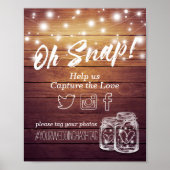 Hashtag Rustic Wood Mason Jar Lights Poster (Voorkant)