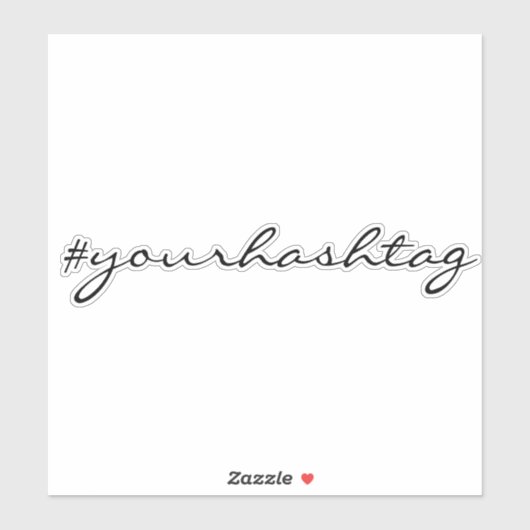 hashtag | Schattige Script Social Media Laptop Sti Sticker (Vel)