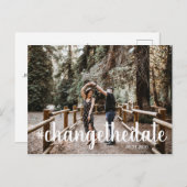 hashtag script Photo Change the Date Briefkaart (Voorkant / Achterkant)