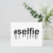 Hashtag Selfie Drooling Typografie Briefkaart (Staand voorkant)