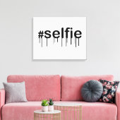 Hashtag Selfie Drooling Typografie Canvas Afdruk (Insitu (Woonkamer))