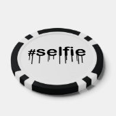 Hashtag Selfie Drooling Typografie Poker Chips (Enkel)