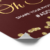 Hashtag Sign Gold Faux Glitter Confetti Marsala Poster (Hoek)