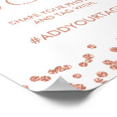 Hashtag Sign Roos Gold Glitter Confetti White Poster (Hoek)