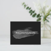 Hashtag Silver Sisters, Nep- Glitterpenseelstreek Briefkaart (Staand voorkant)