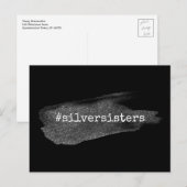 Hashtag Silver Sisters, Nep- Glitterpenseelstreek Briefkaart (Voorkant / Achterkant)