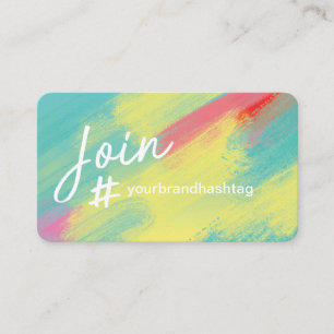 Hashtag Social Media Artistic Aqua Brush Stroke Visitekaartje