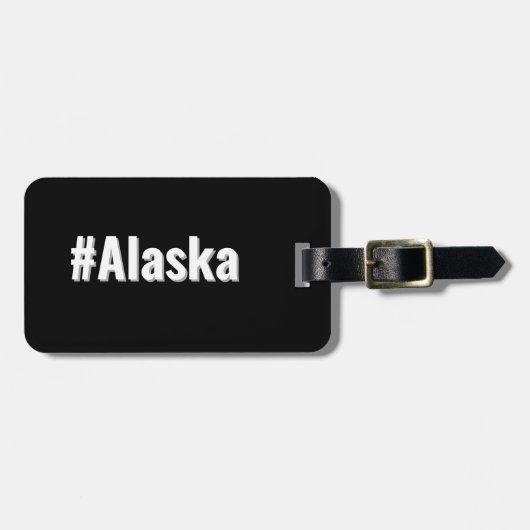 Hashtag staat Alaska AK Bagagelabel (Voorkant horizontaal)