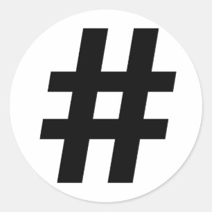 HASHTAG SYMBOOL -.png Ronde Sticker