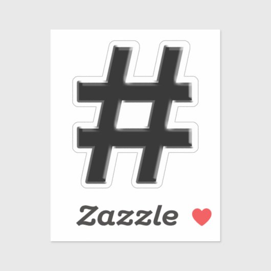 Hashtag-symbool Sticker (Vel)