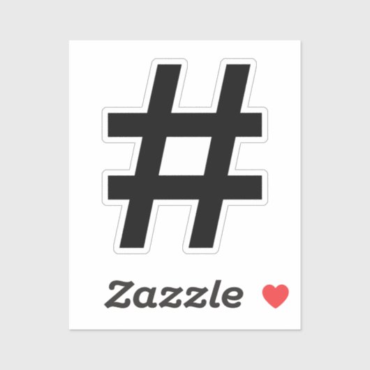 Hashtag-symbool Sticker (Vel)