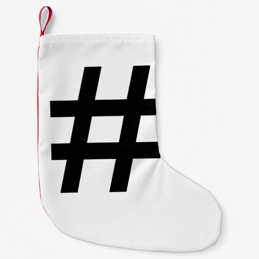 #HASHTAG - Symbool voor zwart Label Kleine Kerstsok (Voorkant)