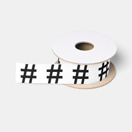 #HASHTAG - Symbool voor zwart Label Satijnen Lint