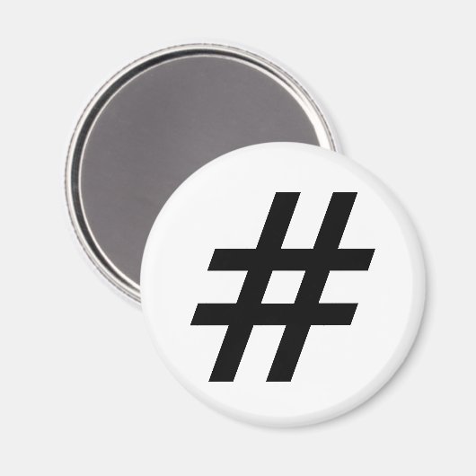hashtag-tekstsymbool letter hash label magneet (Voorkant / Achterkant)