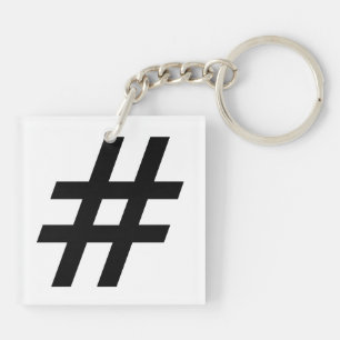 hashtag-tekstsymbool letter hash label sleutelhanger