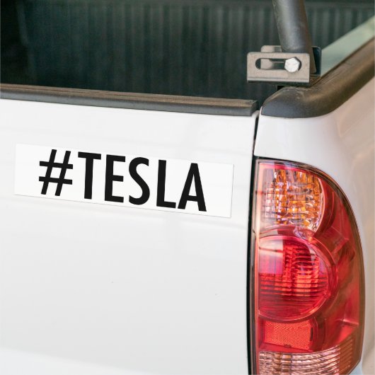 Hashtag # TESLA-bumpersticker Bumpersticker (Op Truck)