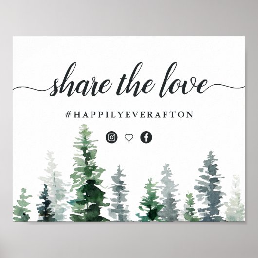 Hashtag Timber Grove Wedding Poster (Voorkant)