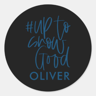 Hashtag Tot Sneeuw Goede Moderne Kerstmis  Ronde Sticker