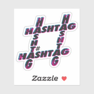 Hashtag typografisch logo sticker
