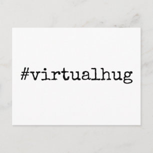 Hashtag Virtual Hug Black & White Briefkaart