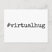 Hashtag Virtual Hug Black & White Briefkaart (Voorkant)