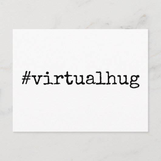 Hashtag Virtual Hug Black & White Briefkaart (Voorkant)