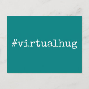 Hashtag Virtual Hug Ontbrekend U Opmerking, Blauwg Briefkaart
