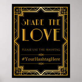 Hashtag Weddenschap | Gatsby Art Deco Poster