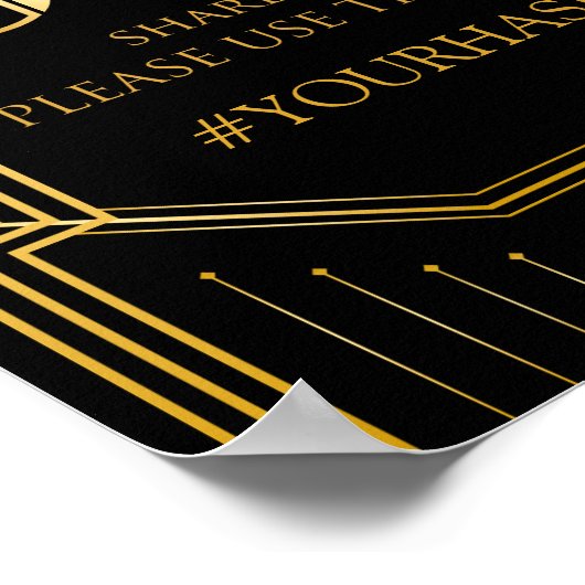 Hashtag Weddenschap | Gatsby Art Deco Poster (Hoek)